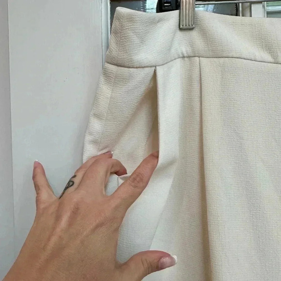 TOMMY HILFIGER Womens Ivory Zippered Scalloped Hem  A-Line Skirt Size 16 - Picture 6 of 11